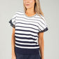 Diamante Detail Striped Top