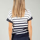 Diamante Detail Striped Top