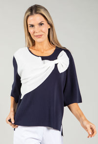 Bow Detail Fine Knit Top