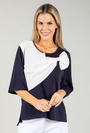Bow Detail Fine Knit Top