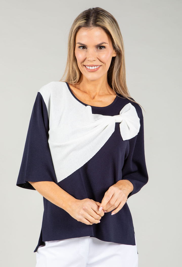 Bow Detail Fine Knit Top