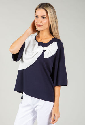 Bow Detail Fine Knit Top