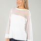 Fine Knit Mesh Panel Top