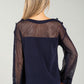 Fine Knit Mesh Panel Top