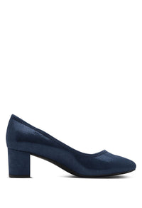 Metallic Block Heel