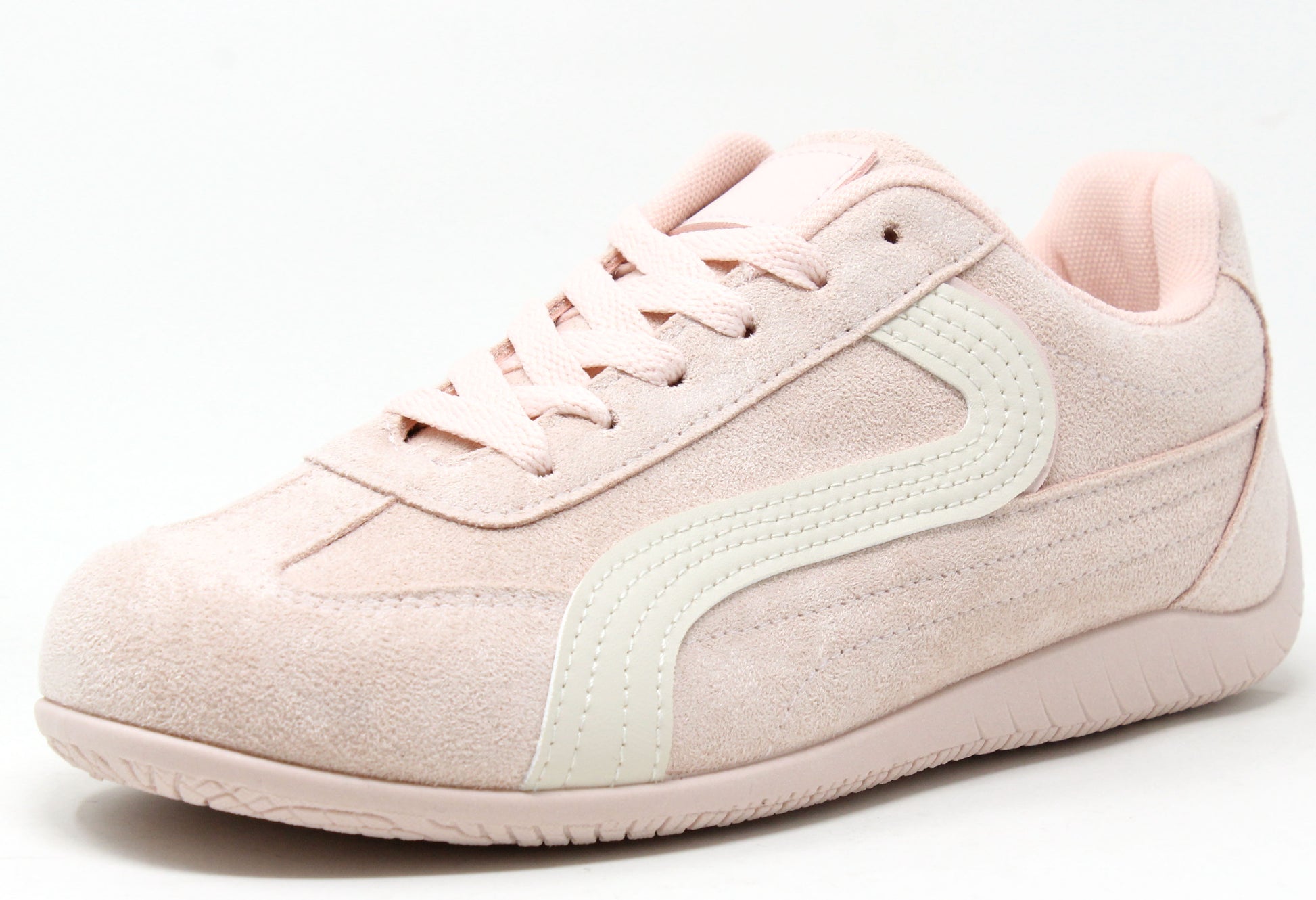 faux suede trainers with wave detail