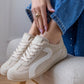 faux suede trainers with wave detail