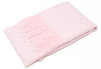 diamante detailed scarf with tassel ends in light pink