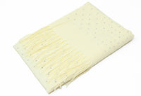 diamante detailed scarf with tassel ends in lemon yellow