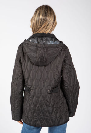 Corduroy Trim Quilted Jacket