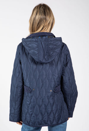 Corduroy Trim Quilted Jacket