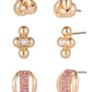 3 Pack Gold Earrings