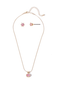 Pink Diamante Necklace and Earring Set