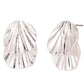 Silver shell-shaped earrings on a white background