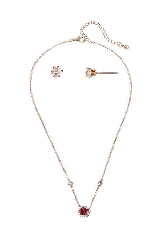 gold necklace and earring set