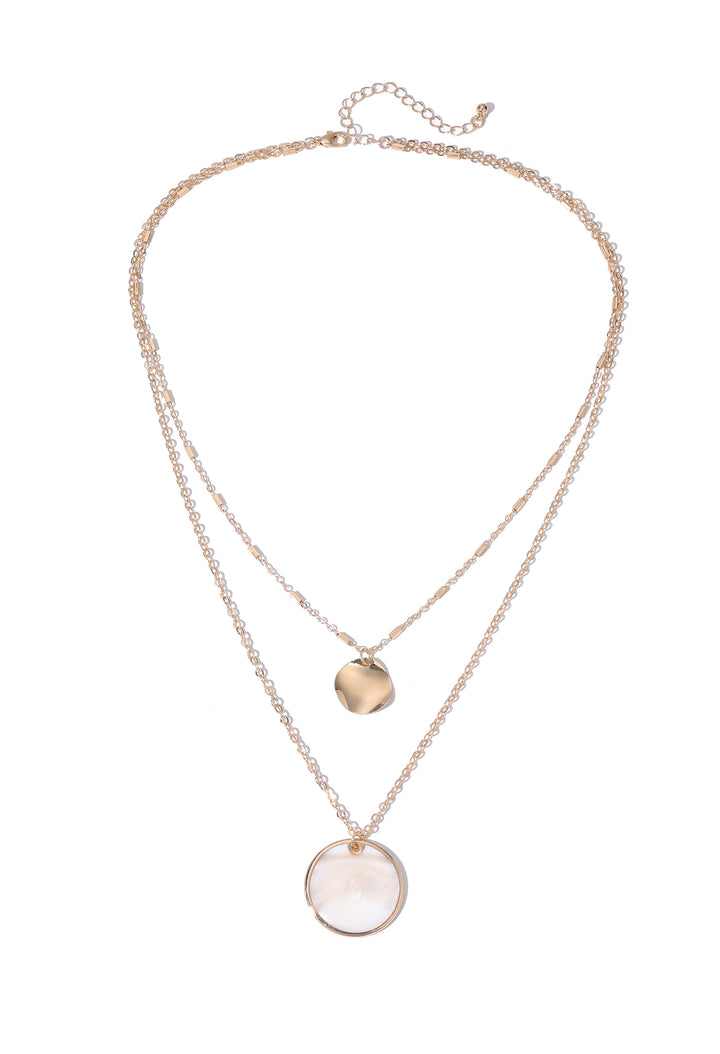 Necklace with two pendants on a white background