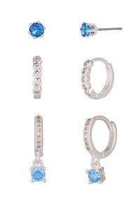 Blue Diamante Multi Set Earrings