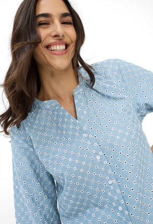 Velia Cotton Embroidered Blouse