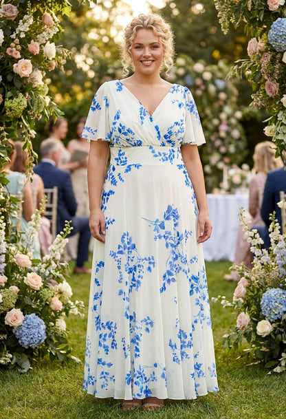 Isabelle Curve+ Float Sleeve Maxi Dress