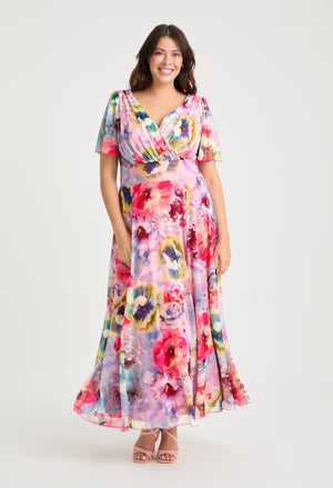 Isabelle Curve+ Float Sleeve Maxi Dress