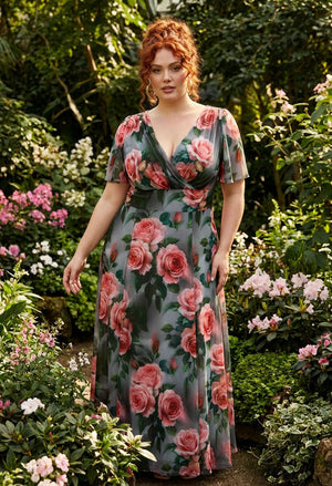 Isabelle Curve+ Float Sleeve Maxi Dress