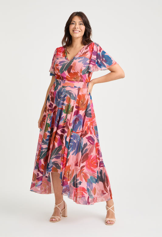 Tilly Angel Sleeve Sweetheart Curve+ Dress