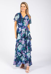 Floral Chiffon Wrap Dress