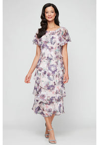 Floral Chiffon Midi Dress