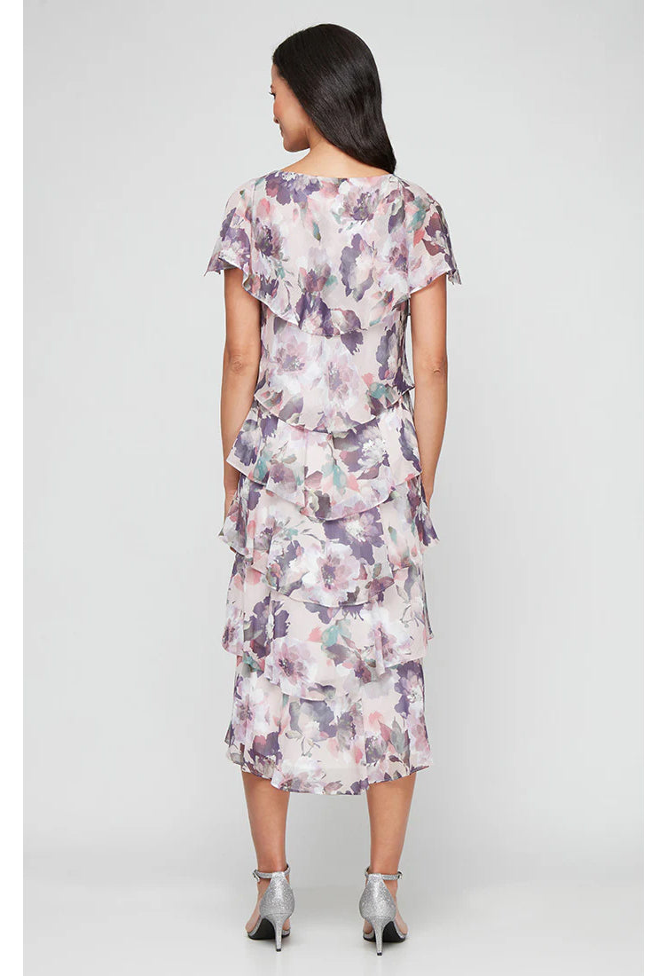 Floral Chiffon Midi Dress