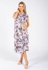 Floral Chiffon Midi Dress