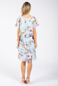 Floral Print Chiffon Short Dress