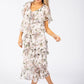 Floral Chiffon Midi Dress