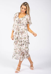 Floral Chiffon Midi Dress