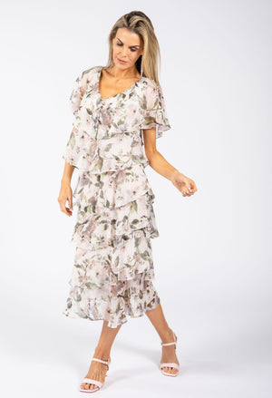 Floral Chiffon Midi Dress