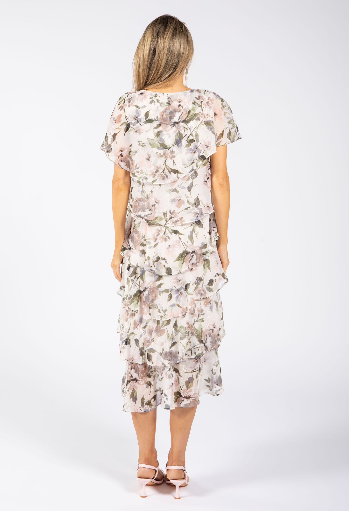 Floral Chiffon Midi Dress