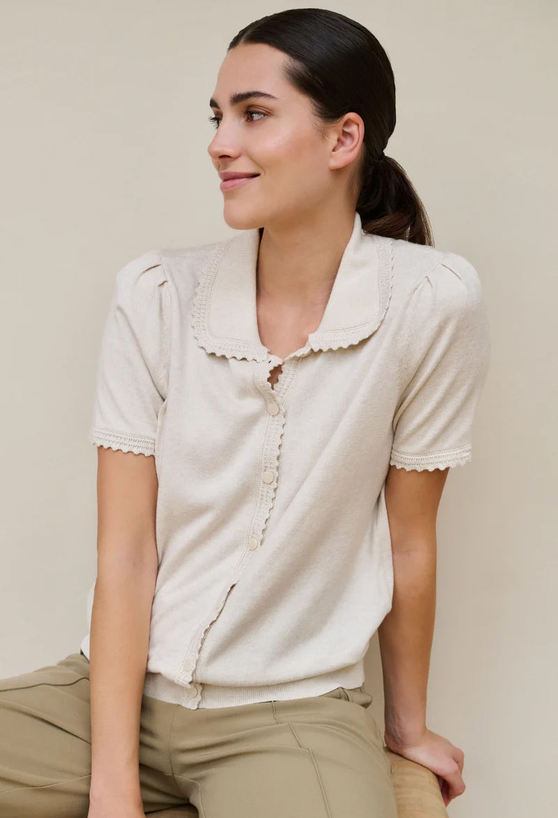 Short Sleeve Knit Cardigan