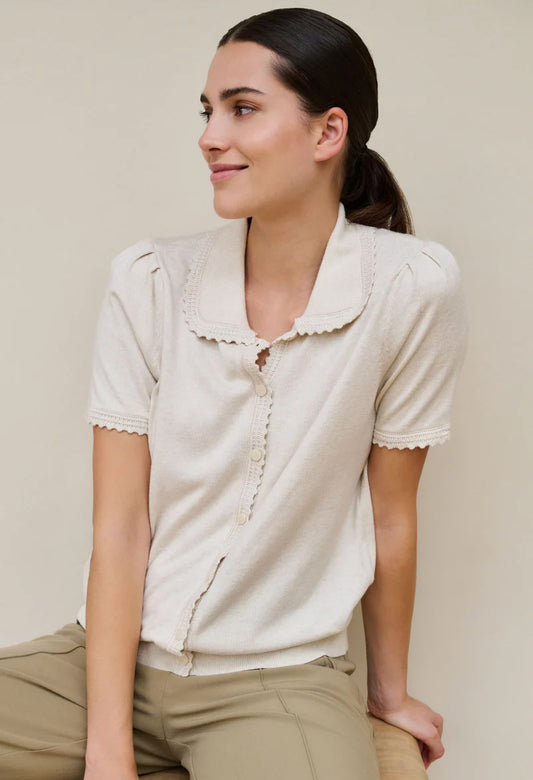 Short Sleeve Knit Cardigan