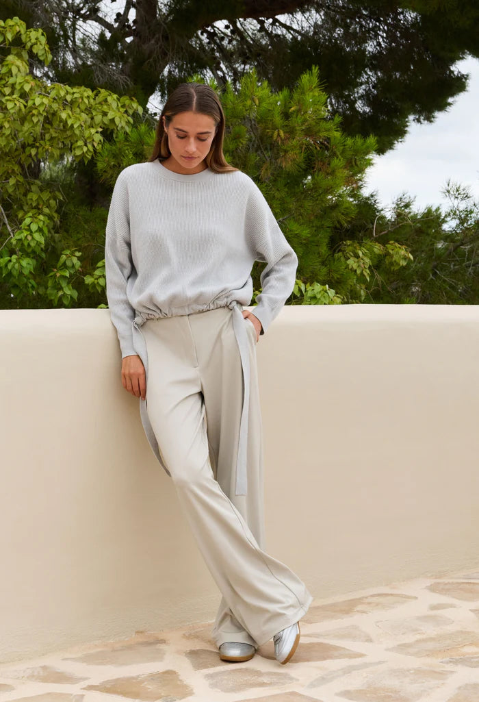 Wide Leg Jersey Trousers