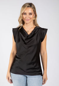 Cowl Neck Satin Blouse