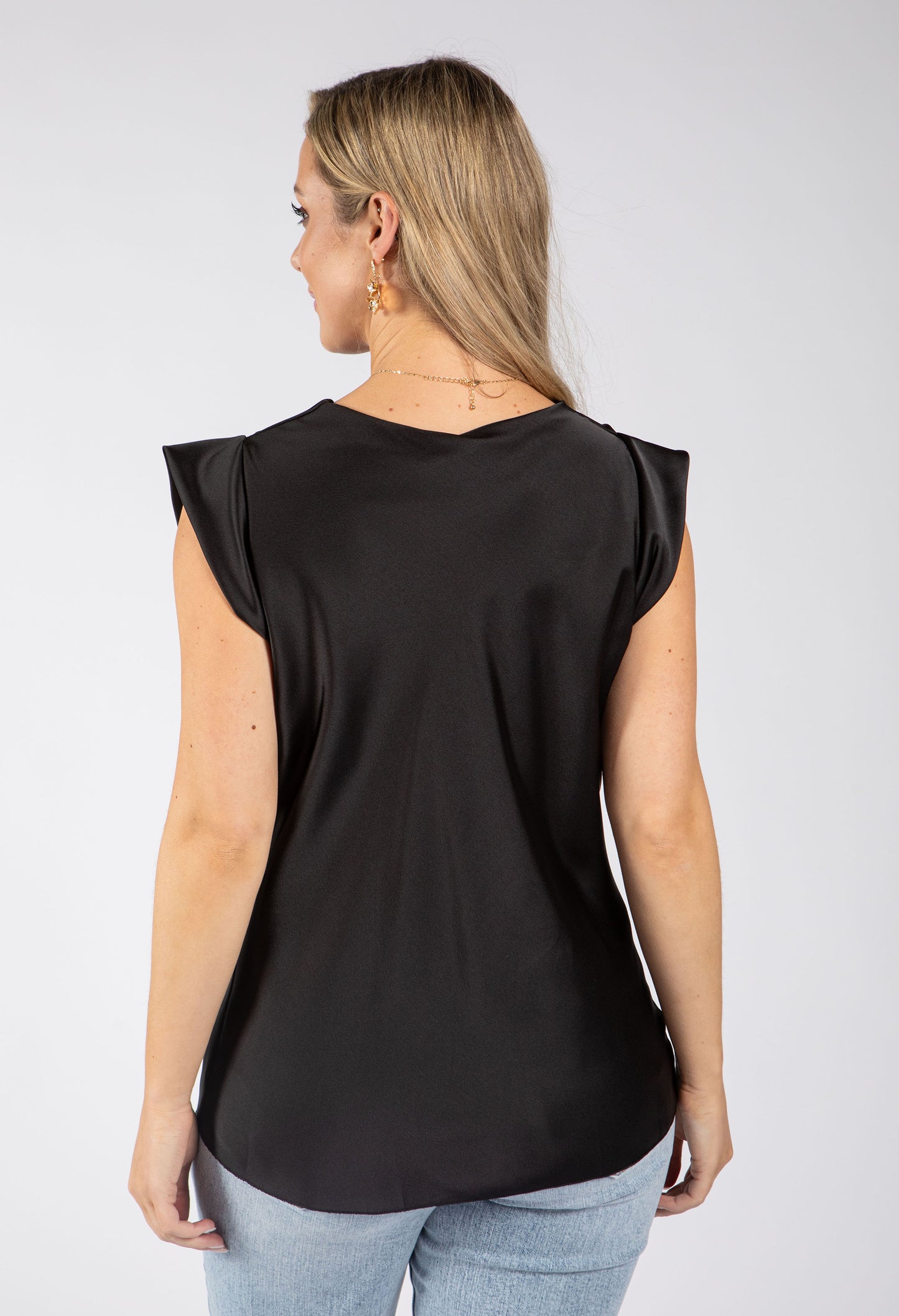 Cowl Neck Satin Blouse