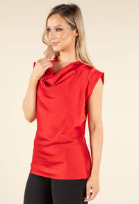 Cowl Neck Satin Blouse