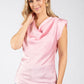 Cowl Neck Satin Blouse