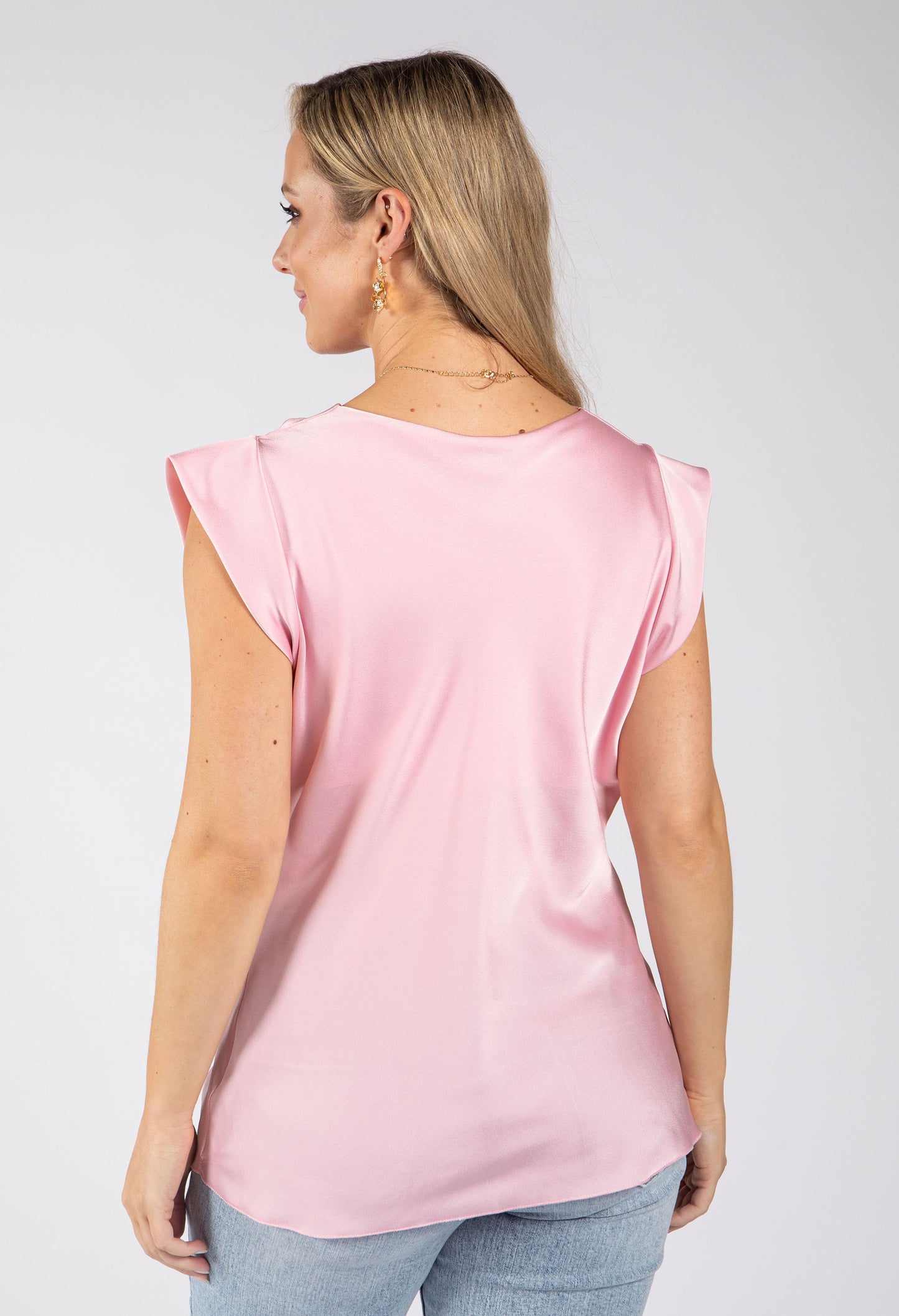 Cowl Neck Satin Blouse