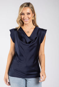 Cowl Neck Satin Blouse
