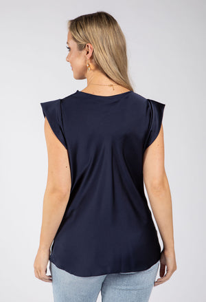 Cowl Neck Satin Blouse