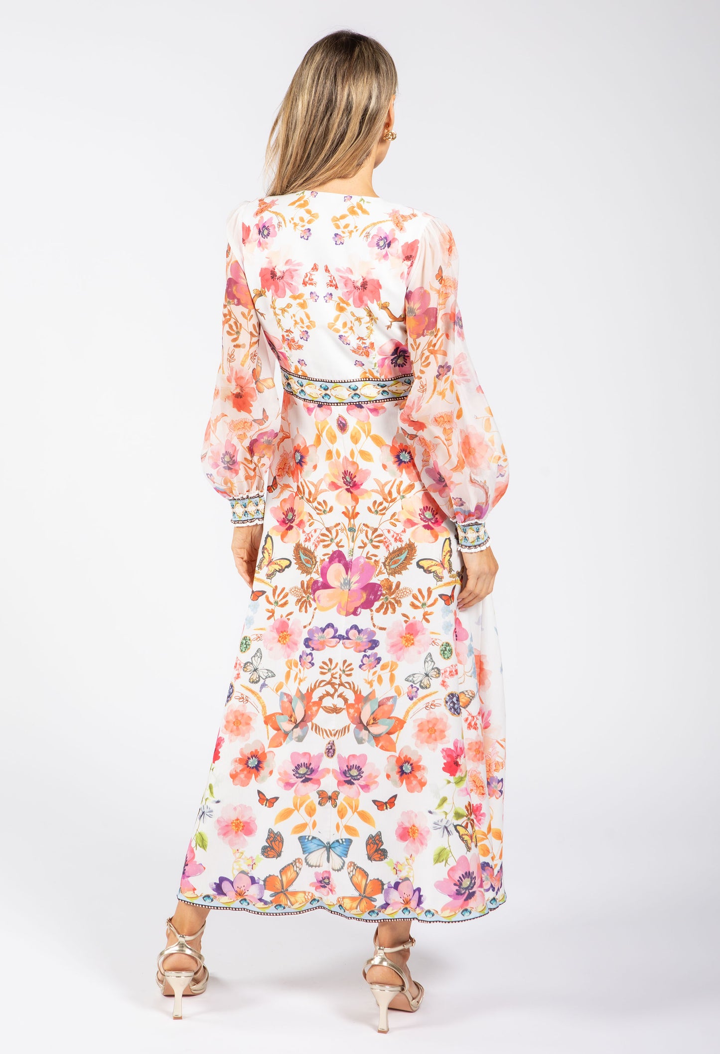 Butterfly Print Midi Dress