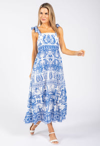 Antique Print Midi Dress