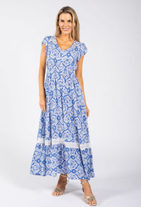 Antique Print Maxi Dress