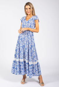 Antique Print Maxi Dress