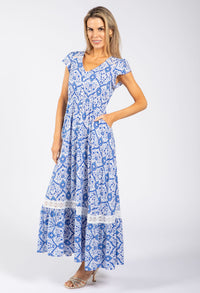 Antique Print Maxi Dress